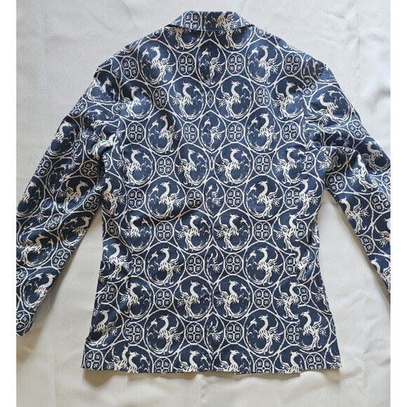 J. McLaughlin Men’s Modern Style Blazer Jacket Size 38 Navy Blue White Griffin - Picture 2 of 8